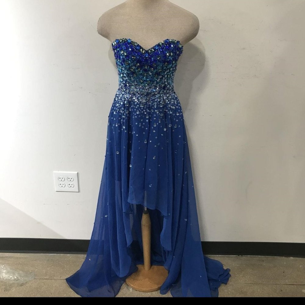 MORI LEE BY MADELINE GARDNER HI-LO STRAPLESS  DRESS/ SIZE 00